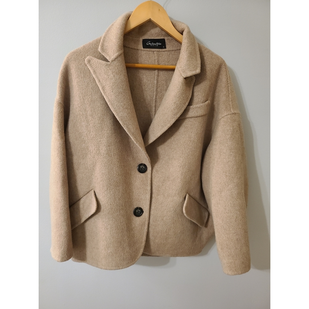 Stylish Light Caramel Wool Coat